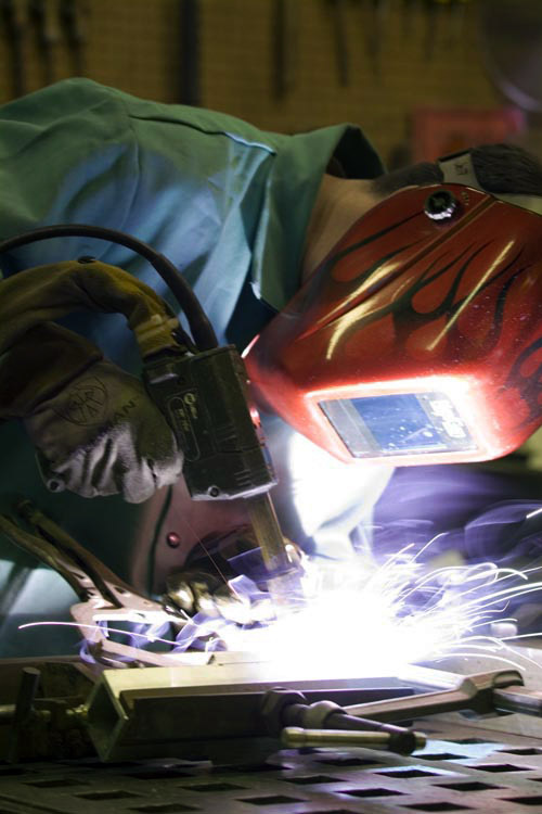 Welder at work.