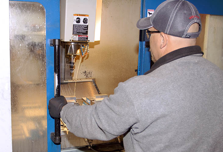 Machine operator at work.