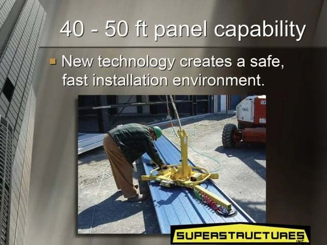 Insulated Panel Installation using Wood's Powr-Grip Vacuum Lifters