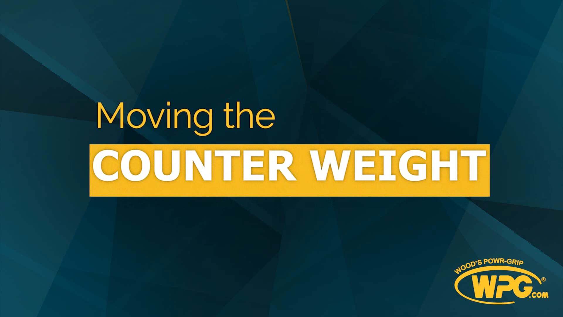 Moving the Counterweight