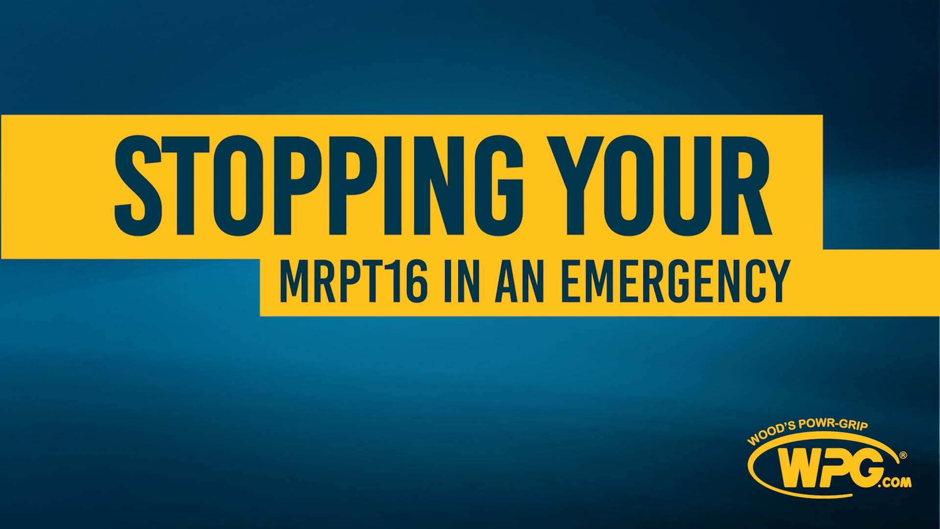 Stopping the MRPT16 Load Motion In An Emergency