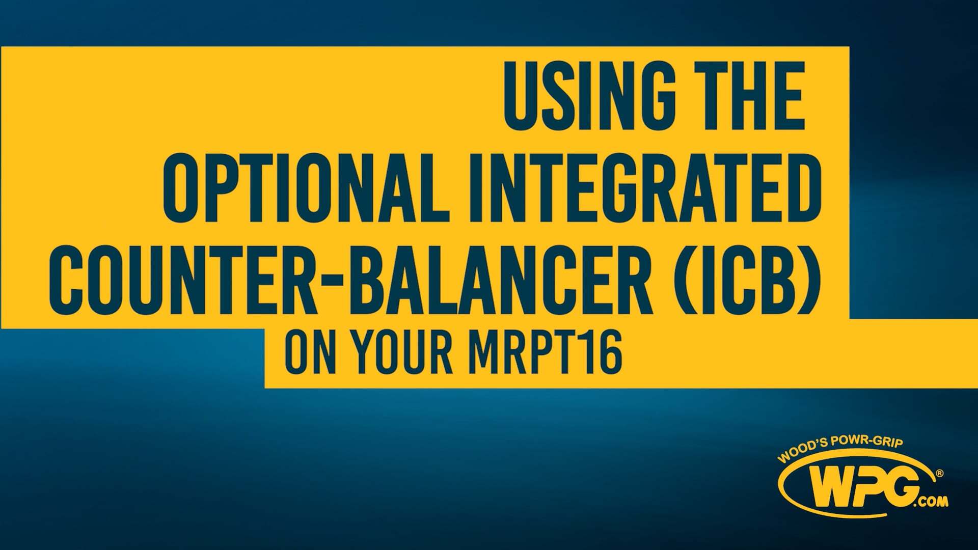Using the Integrated Counter-Balancer on the MRPT16